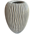 Pallida Large Striped Vase – Contemporary Ceramic Centrepiece