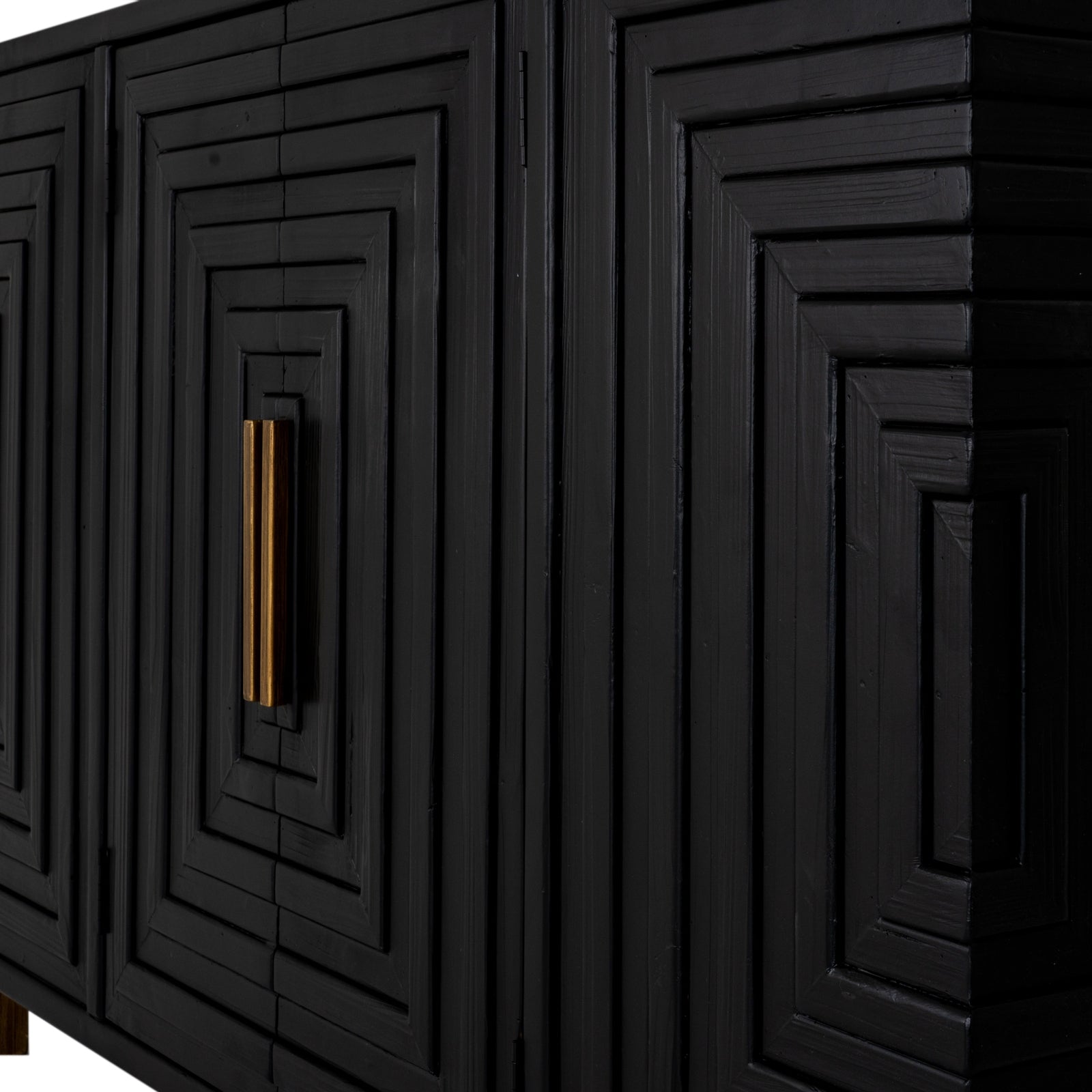 Lennox Black 2-Door Sideboard - Modern Noir & Gold Buffet (123cm)