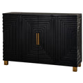 Lennox Black 2-Door Sideboard - Modern Noir & Gold Buffet (123cm)