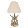 Marching Hares Table Lamp – Stonewashed Finish with Linen Shade | Wildlife-Inspired Lighting