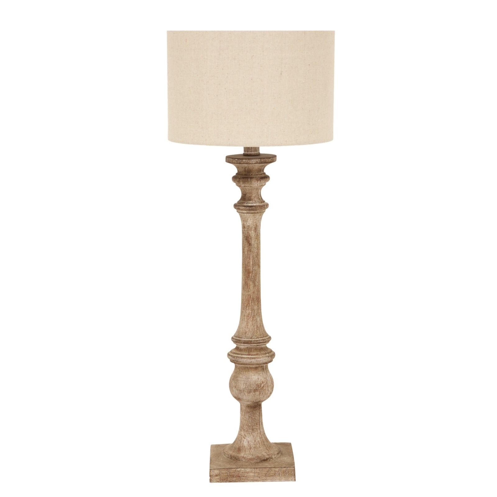 Pallido Table Lamp – Candlestick Design with Linen Shade | Timeless Metallic Finish
