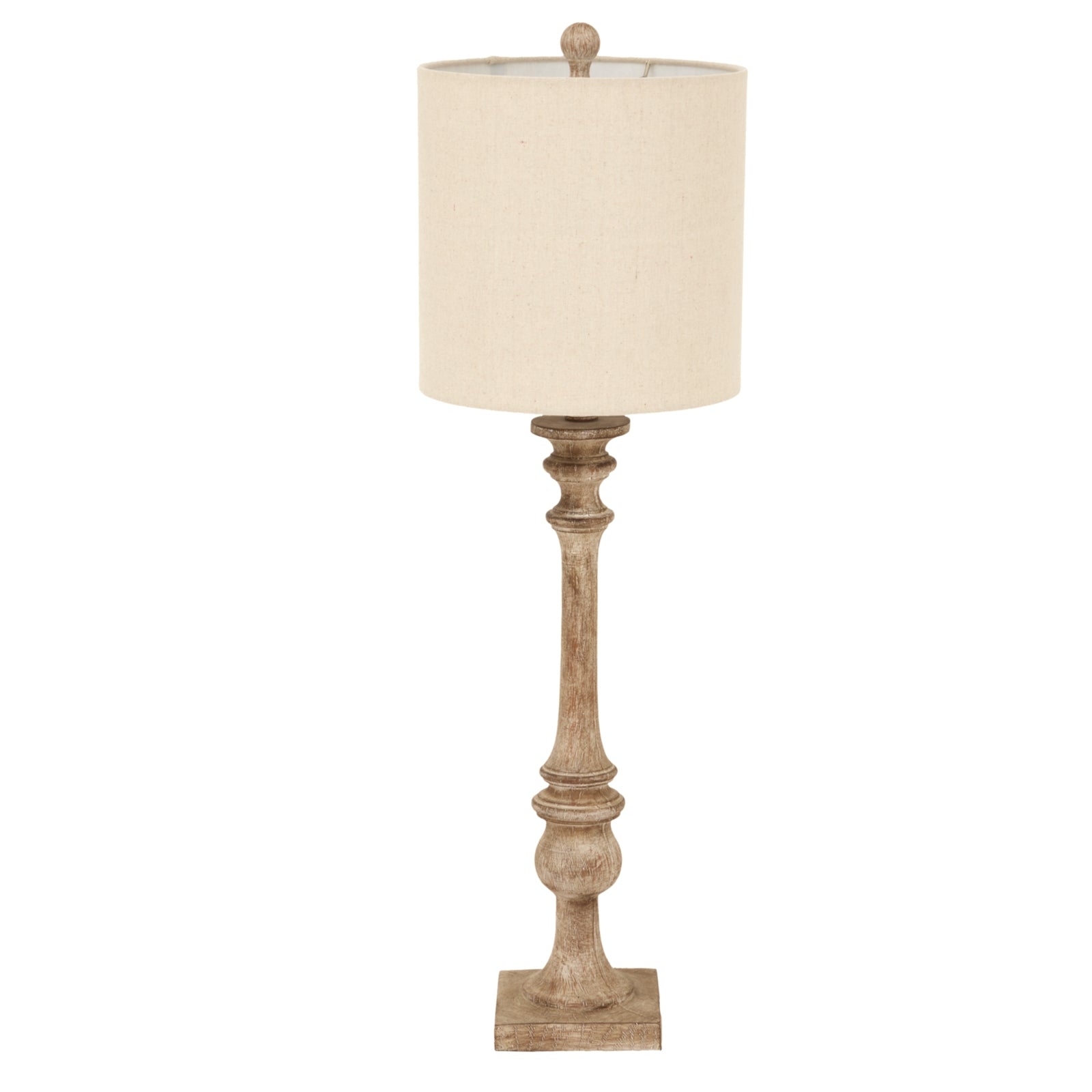 Pallido Table Lamp – Candlestick Design with Linen Shade | Timeless Metallic Finish