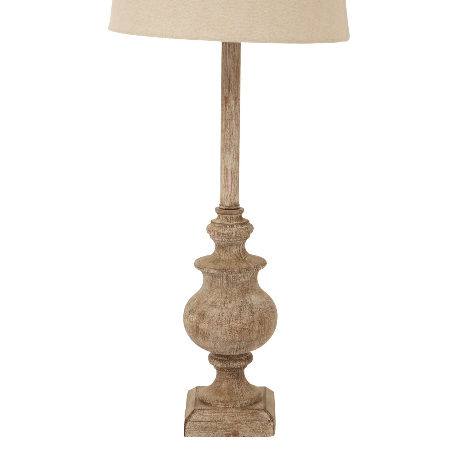 Statuesque Candlestick Table Lamp – Refined Design with Neutral Linen Shade | Classic & Modern Lighting