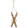 Large Natural Rustic Crossed Skis