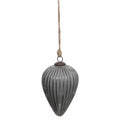 Grey Metallic Collection Large Cone Bauble