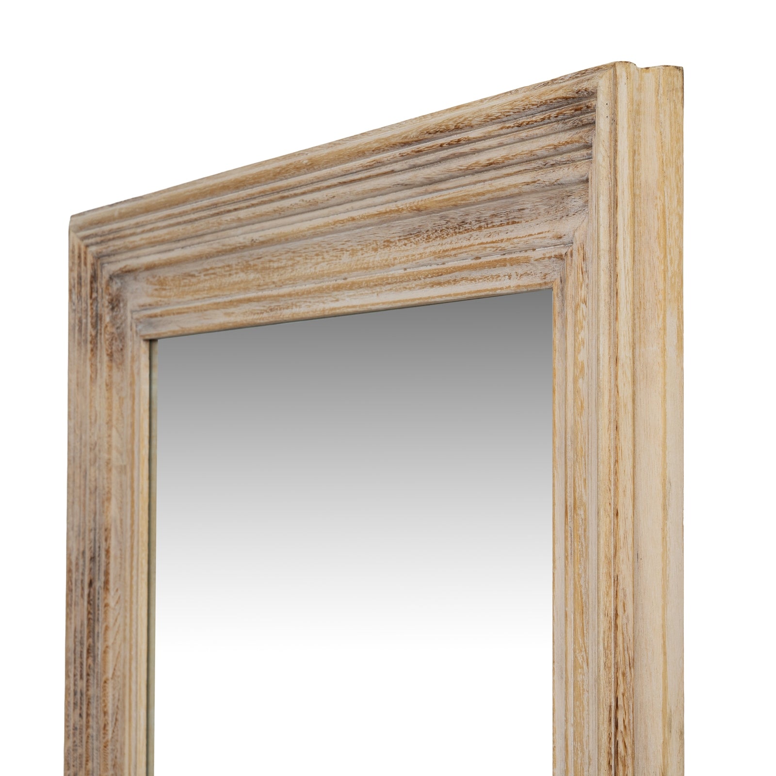 Washed Wood Framed Mirror 120cm Distressed timber construction