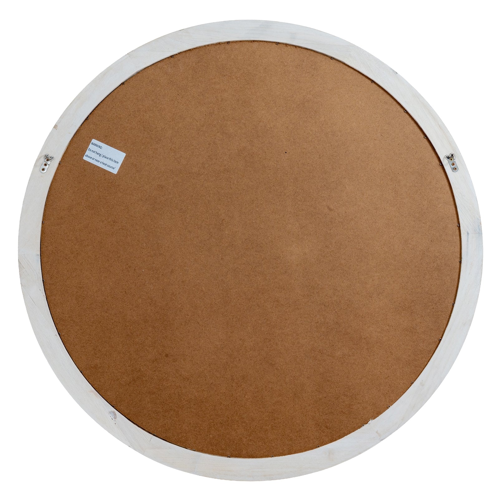 Washed Wood Round Window Mirror 100cm Mullioned construction