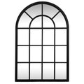 Black Wood Arched Window Mirror - high quality decorative mirror