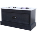 Contour Handcrafted Pet Feeder Table | Sleek Black Wood Elevated Feeder