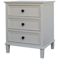 Belmont 3 Drawer Bedside Table – Wooden Bedroom Storage