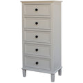 Belmont 5 Drawer Tallboy – Natural Wood Chest of Drawers