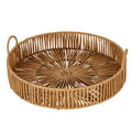 Large Loop Handle Wicker Tray | Natural Woven Decorative & Serving Tray