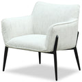 Zephra Chair – Curved Upholstered Armchair in Neutral Fabric