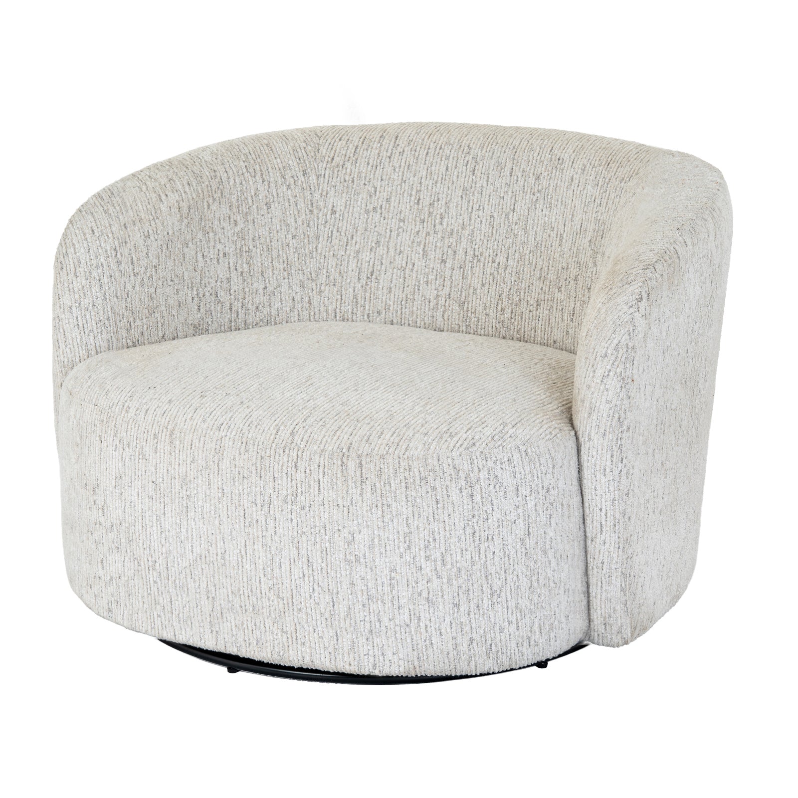 Sorelle Swivel Chair – Curved Upholstered Accent Chair with 360° Base