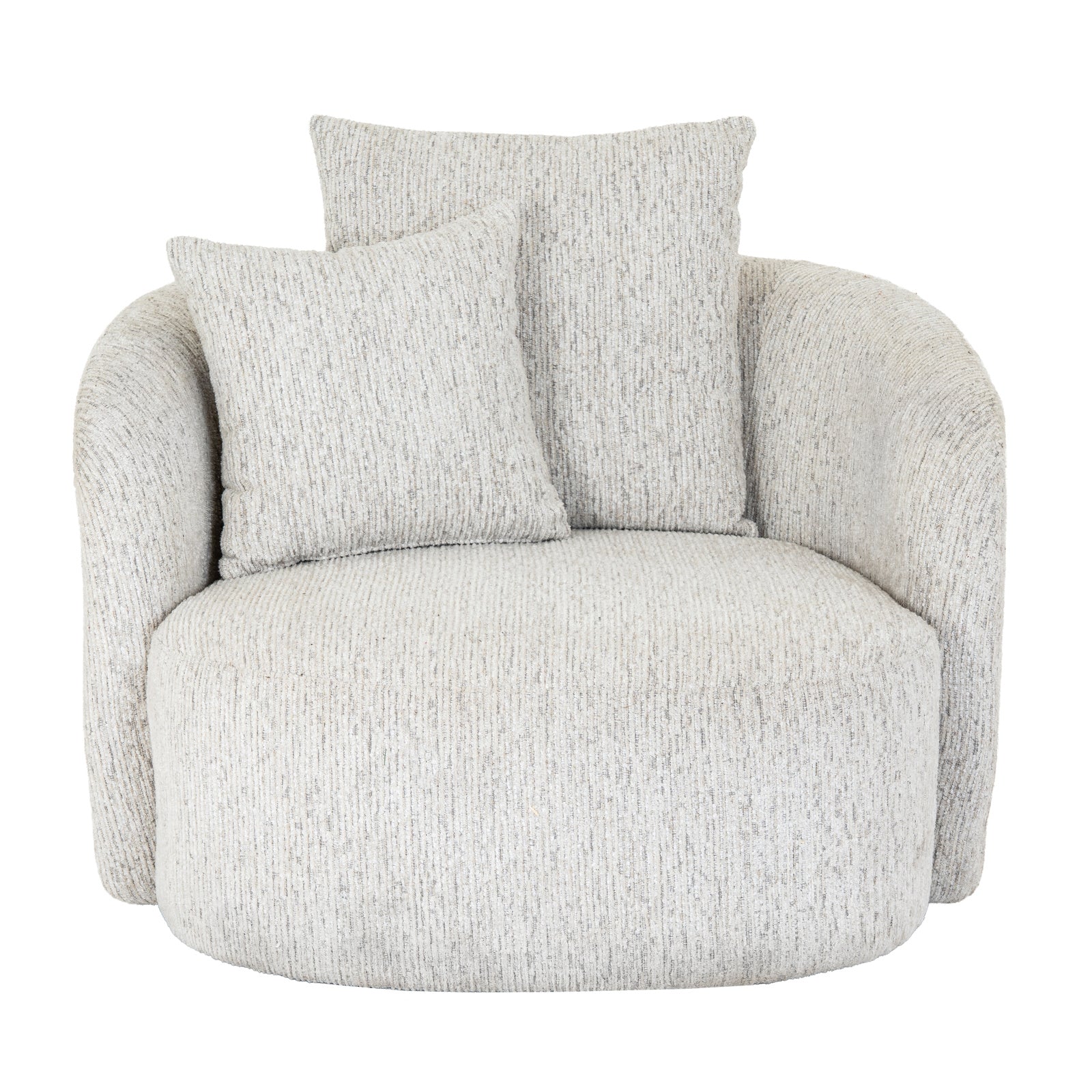 Sorelle Swivel Chair – Curved Upholstered Accent Chair with 360° Base