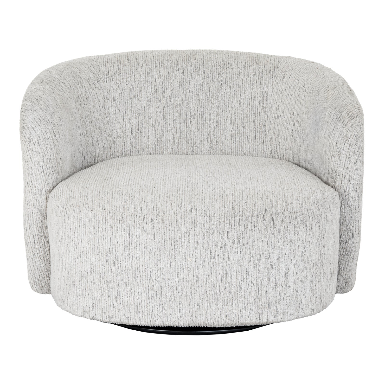 Sorelle Swivel Chair – Curved Upholstered Accent Chair with 360° Base