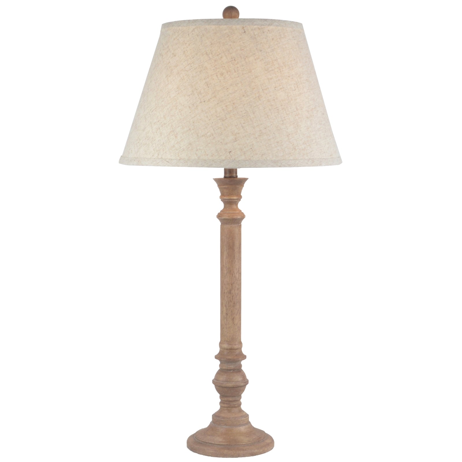 Solenne Table Lamp – Cylindrical Edged Linen Shade with Sculpted Base - 79cm