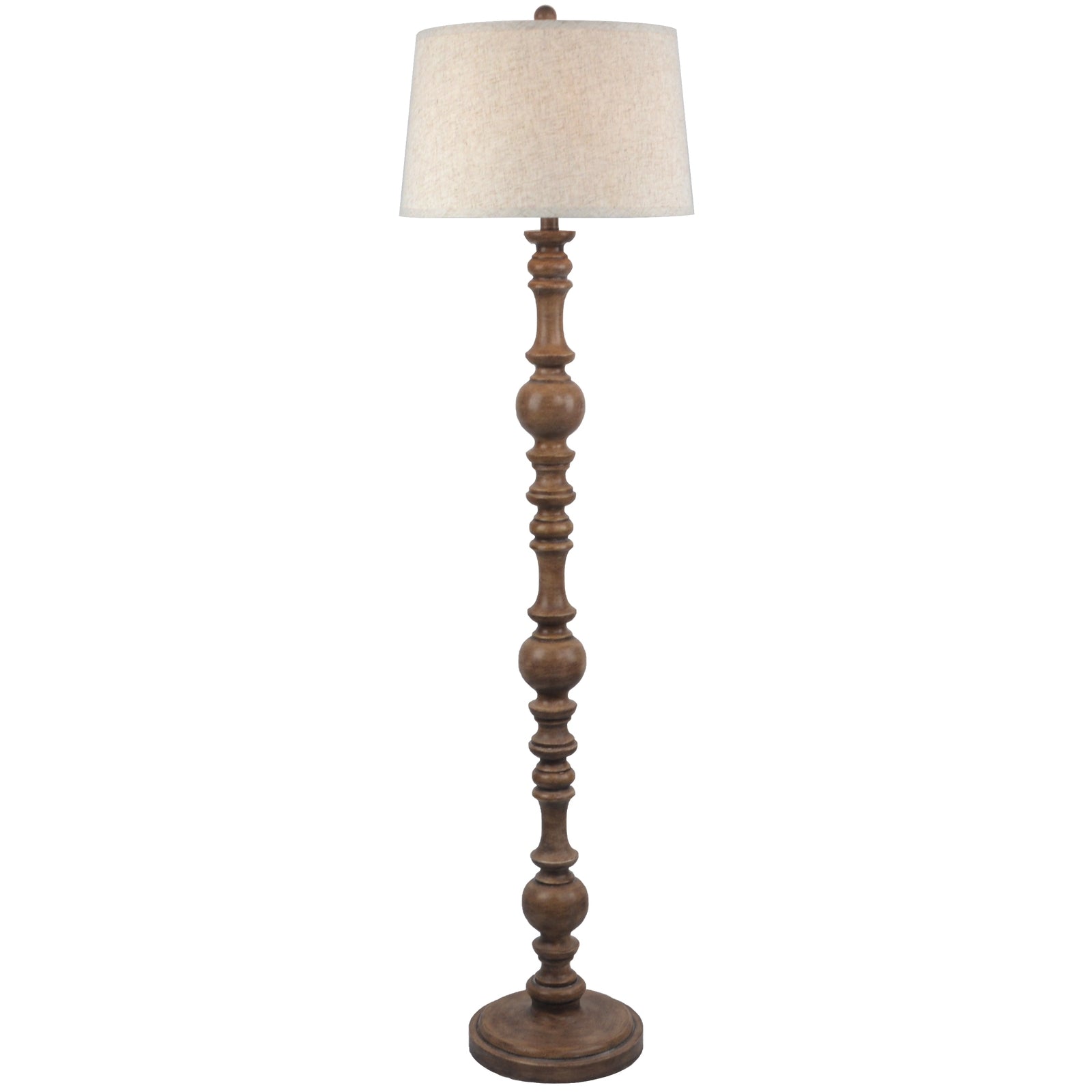 Seraphia Floor Lamp – Tall Neutral Linen Shade with Edged Detail - 154cm