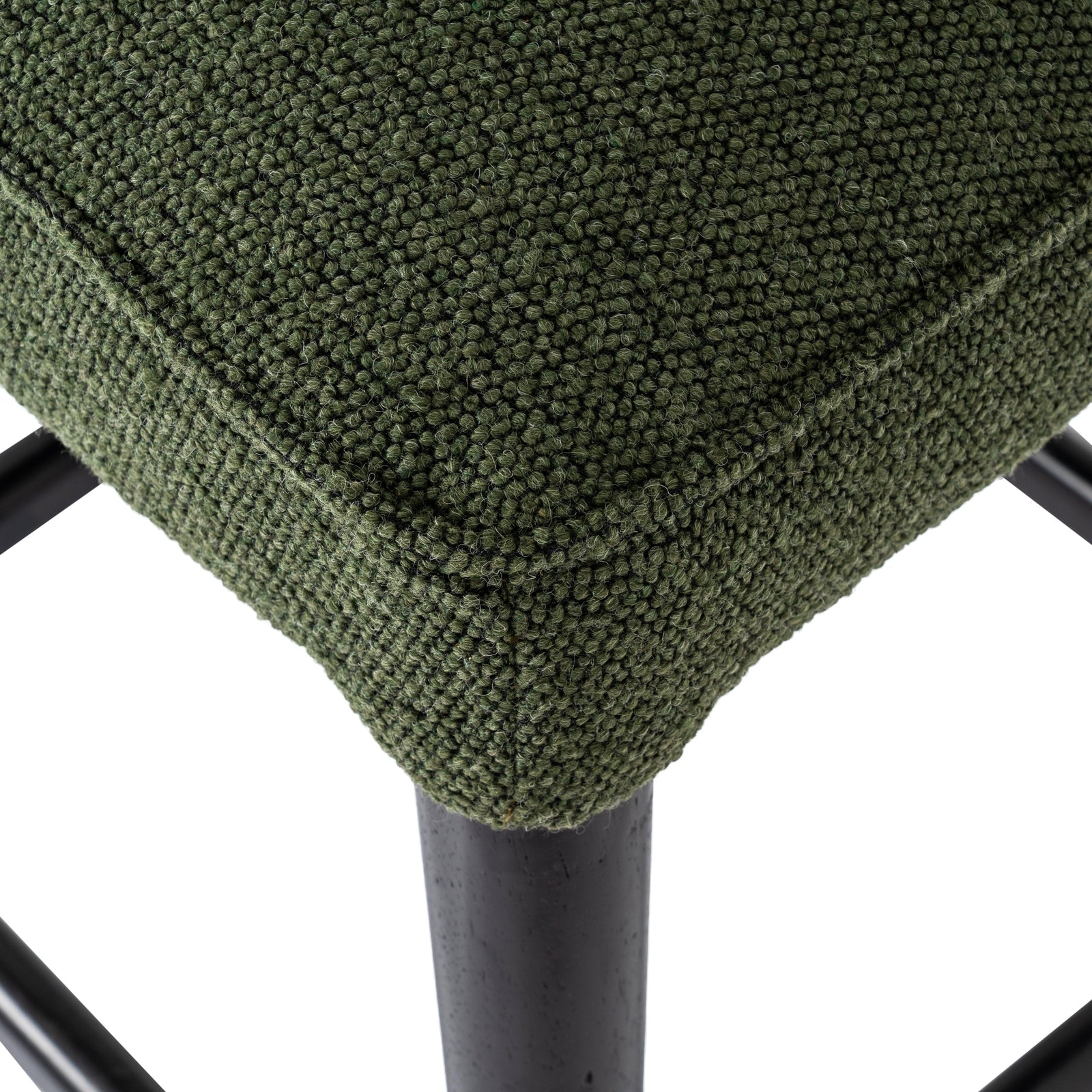 Avia Moss Barstool – Textured Green Upholstered Kitchen Stool