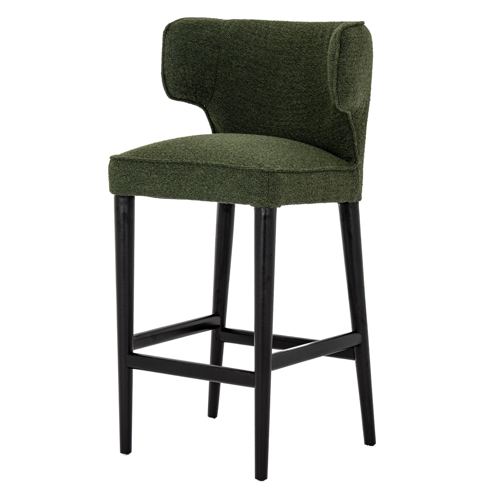Avia Moss Barstool – Textured Green Upholstered Kitchen Stool
