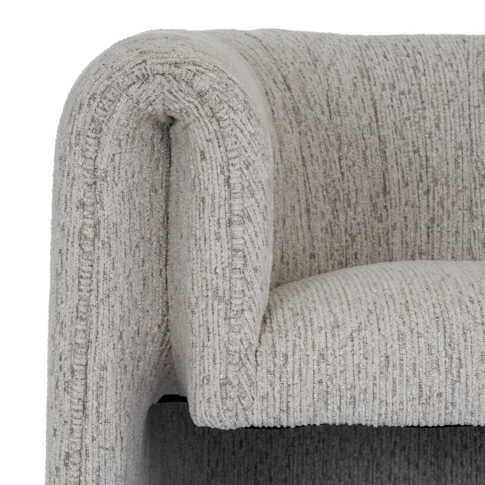 Avia Mist Armchair – Soft Textured Fabric in Neutral Grey