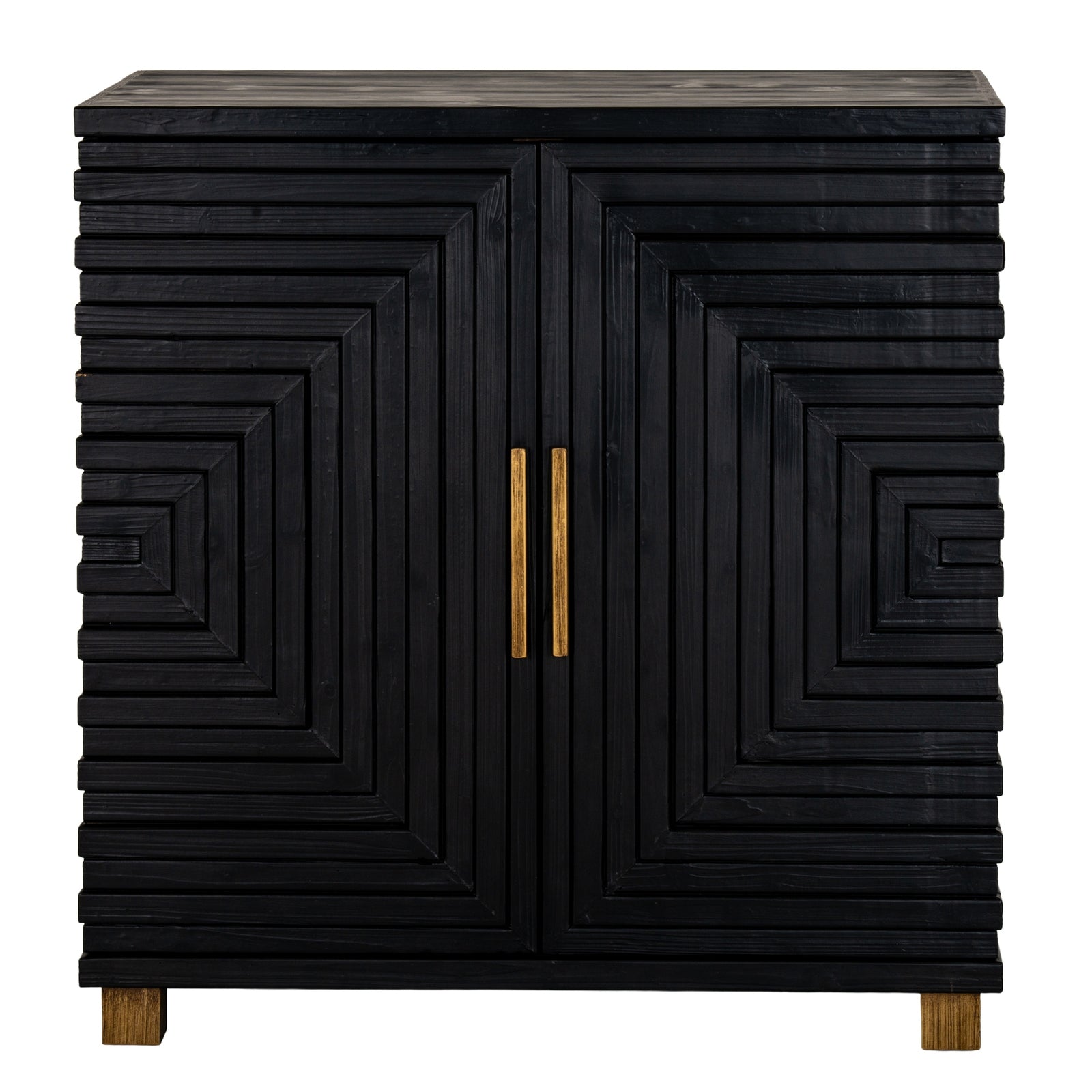 Lennox Black 2 Door Side Cupboard - Compact Modern Storage