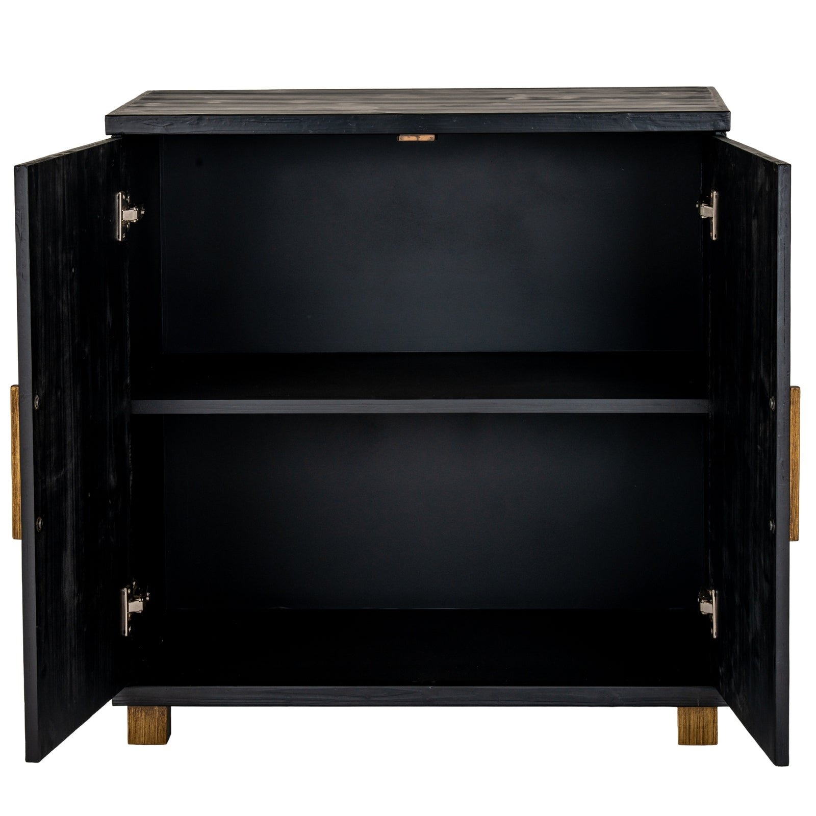 Lennox Black 2 Door Side Cupboard - Compact Modern Storage