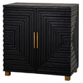 Lennox Black 2 Door Side Cupboard - Compact Modern Storage