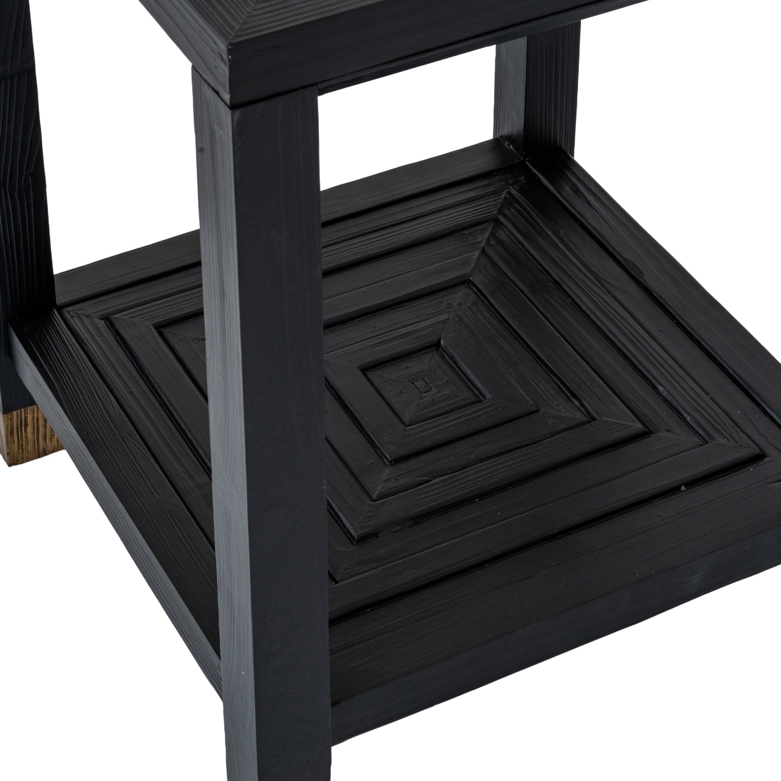 Lennox Black Side Table - 50cm Modern Glass & Metal End Table