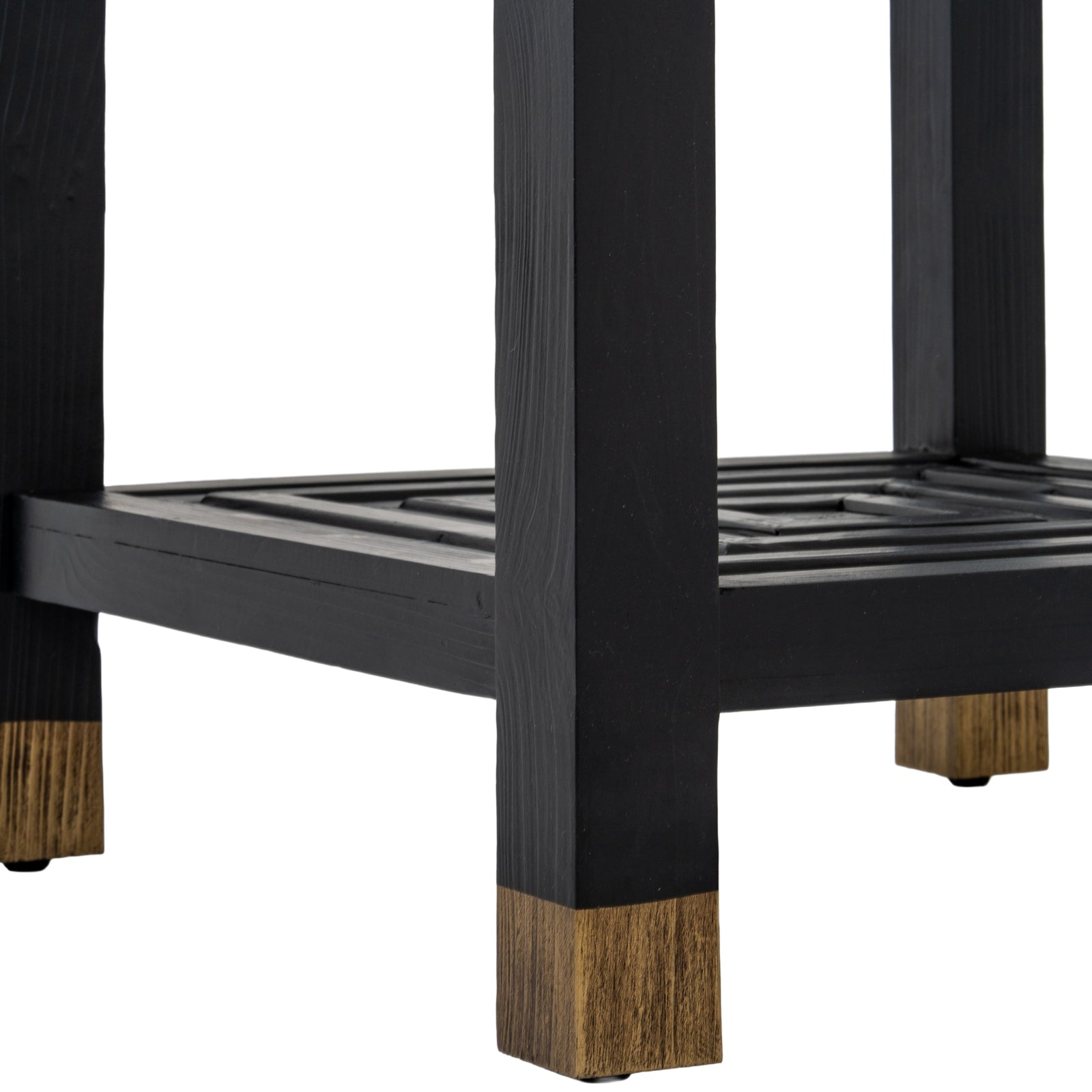 Lennox Black Side Table - 50cm Modern Glass & Metal End Table