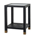 Lennox Black Side Table - 50cm Modern Glass & Metal End Table
