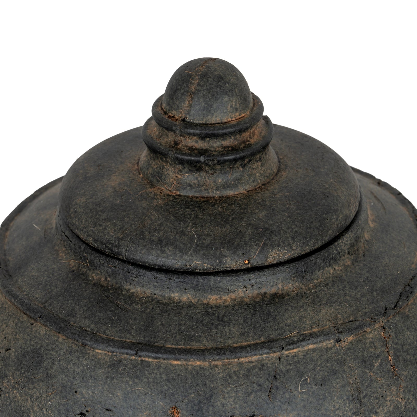 Dusk Large Pot With Lid - 25cm Minimalist Textured Storage Jar