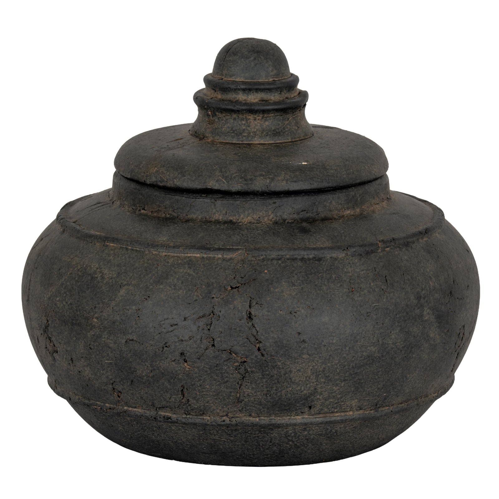 Dusk Medium Pot With Lid - 20cm Minimalist Textured Storage Jar