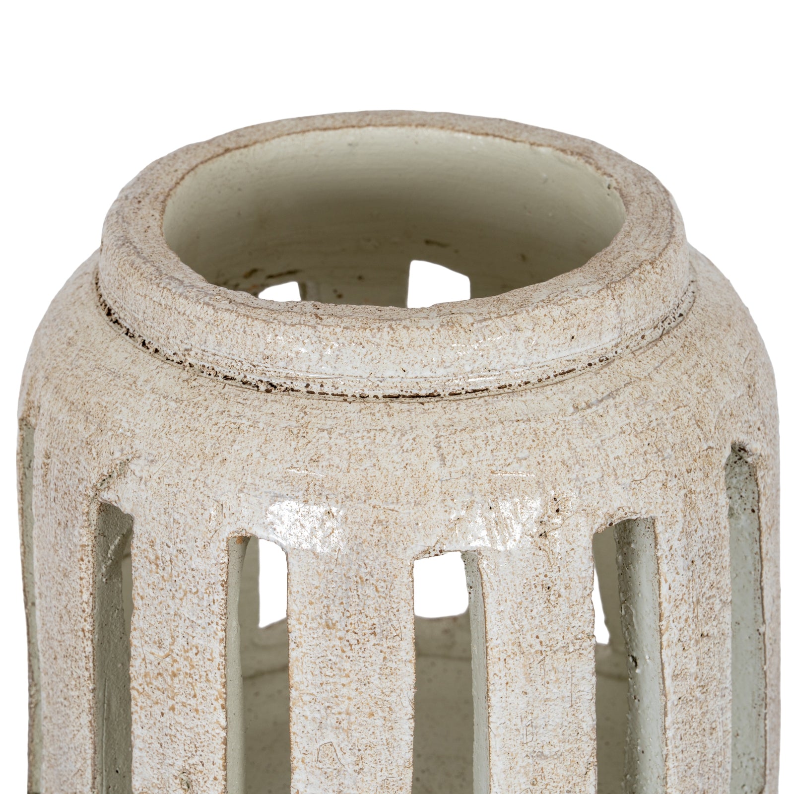 Tarn Collection Large Ceramic Candle Holder | Rustic Industrial Pillar Centerpiece
