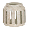 Tarn Collection Large Ceramic Candle Holder | Rustic Industrial Pillar Centerpiece