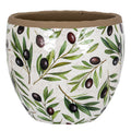Verdal Olive Large Ceramic Planter – White, 24cm