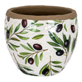 Verdal Olive Medium Ceramic Planter – White, 18cm