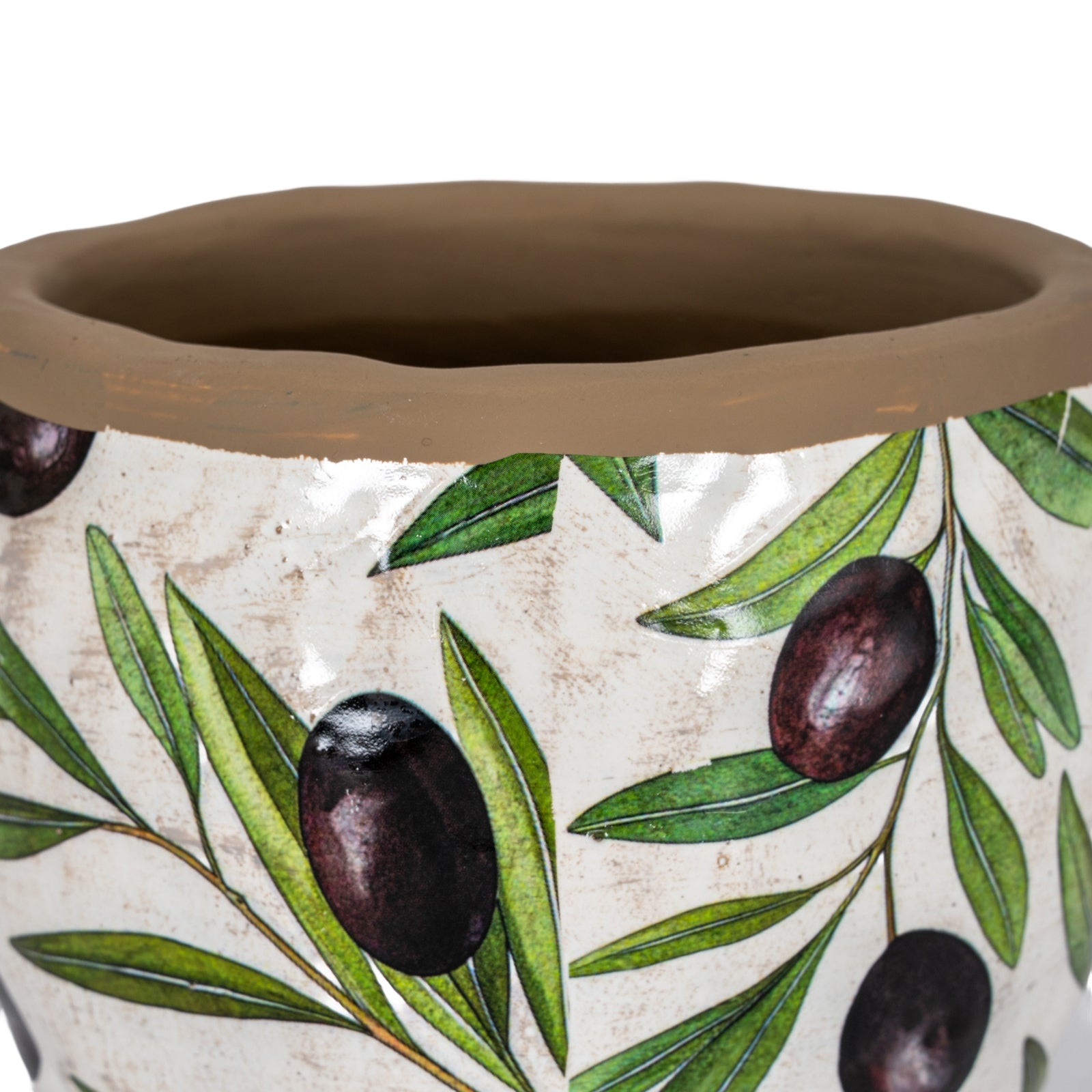 Verdal Olive Small Ceramic Planter – White, 15cm