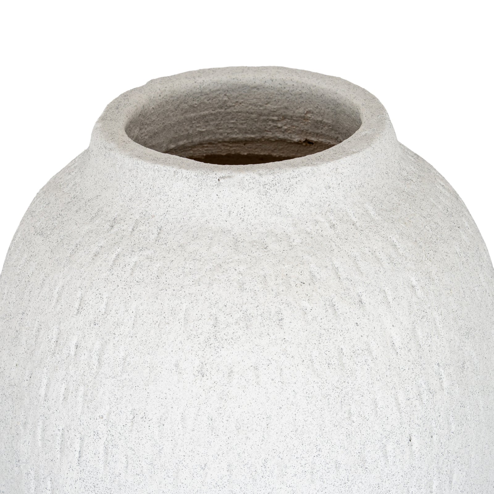 Ashen Large Tall White Ceramic Vase - 35cm Textured Matte Floor Vase