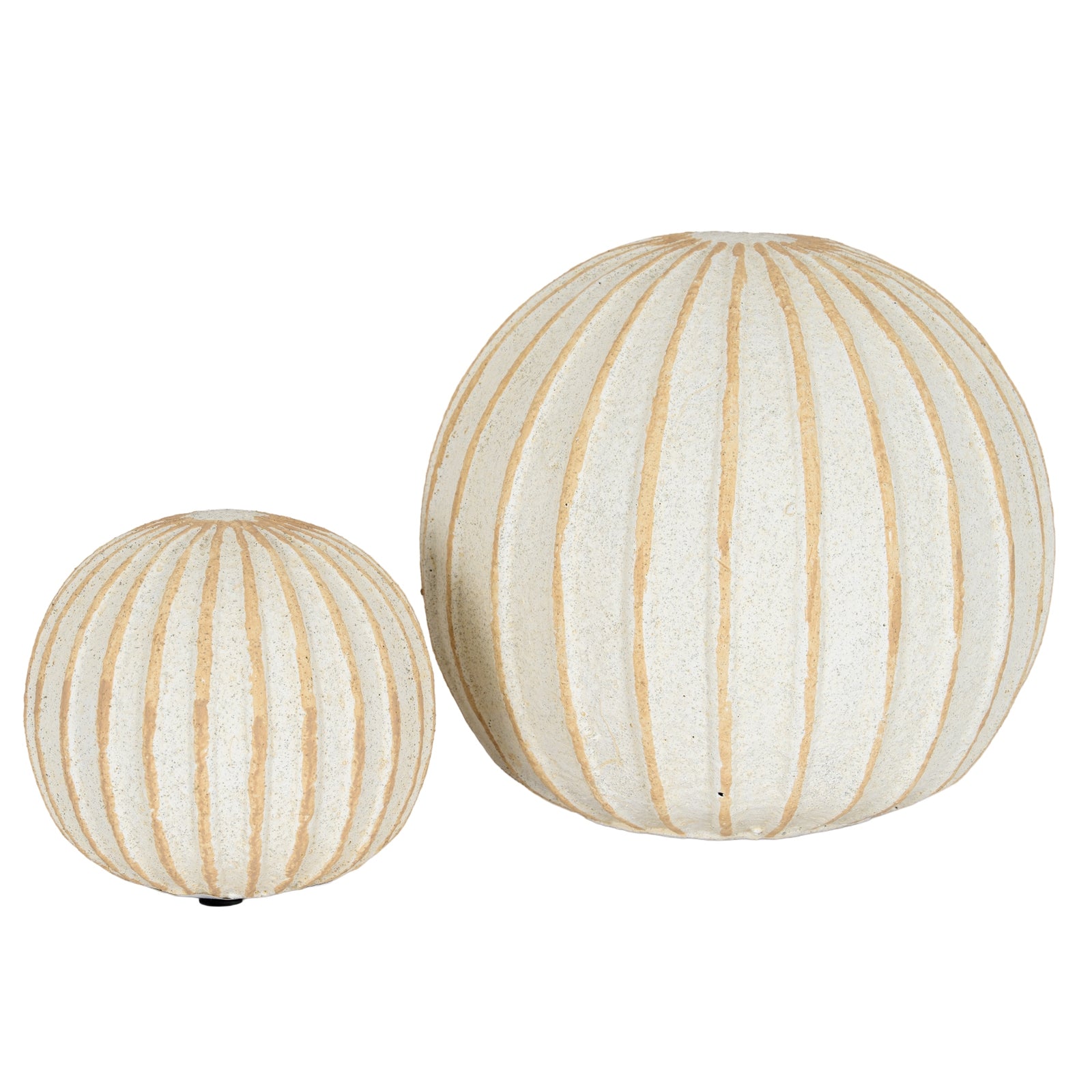 Grove Small Decorative Ball - Ceramic – 10cm - White & Cream