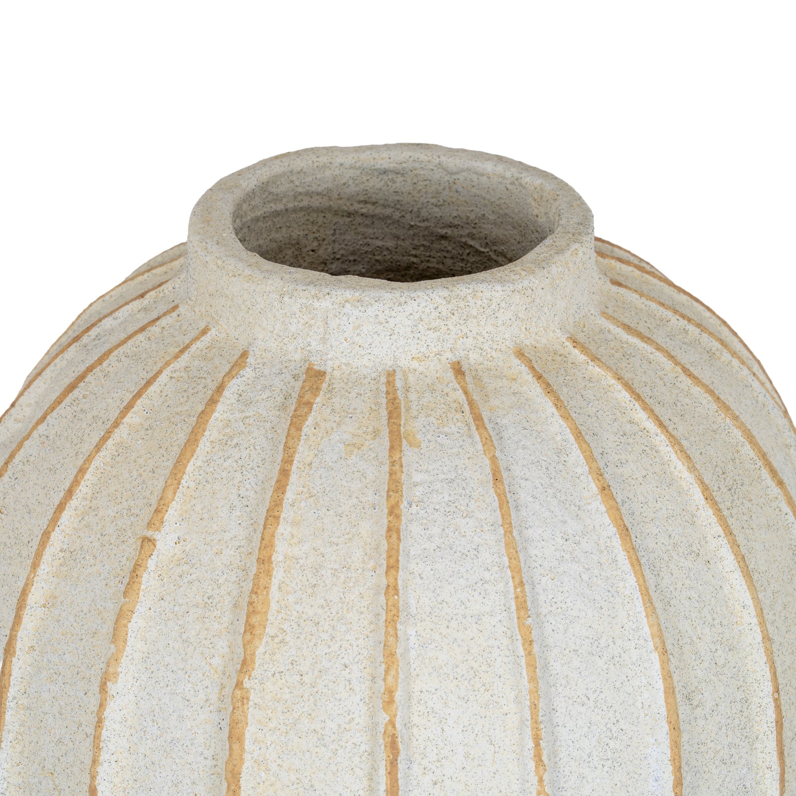 Grove Large Globe Ceramic Vase – 30cm - White & Cream
