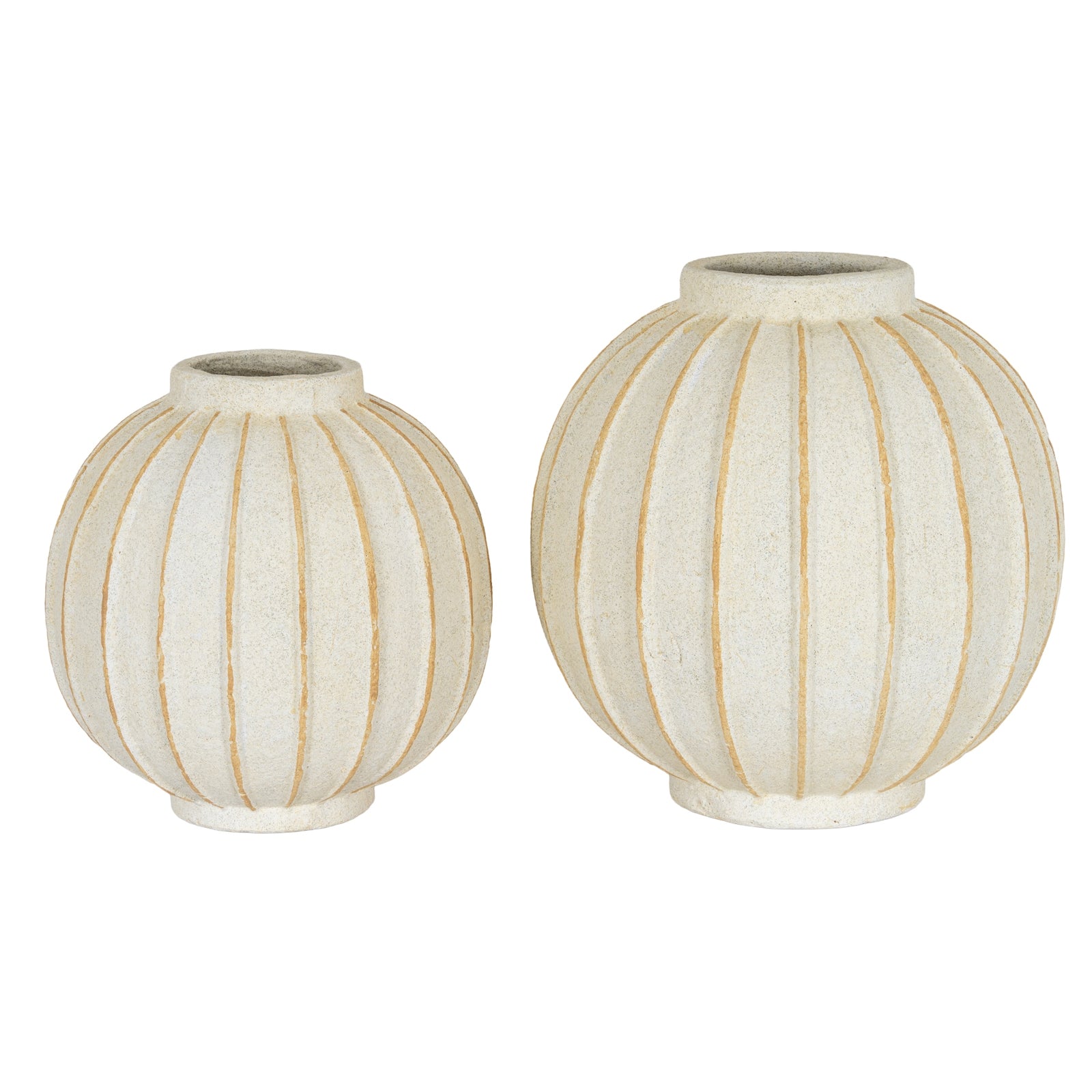 Grove Large Globe Ceramic Vase – 30cm - White & Cream
