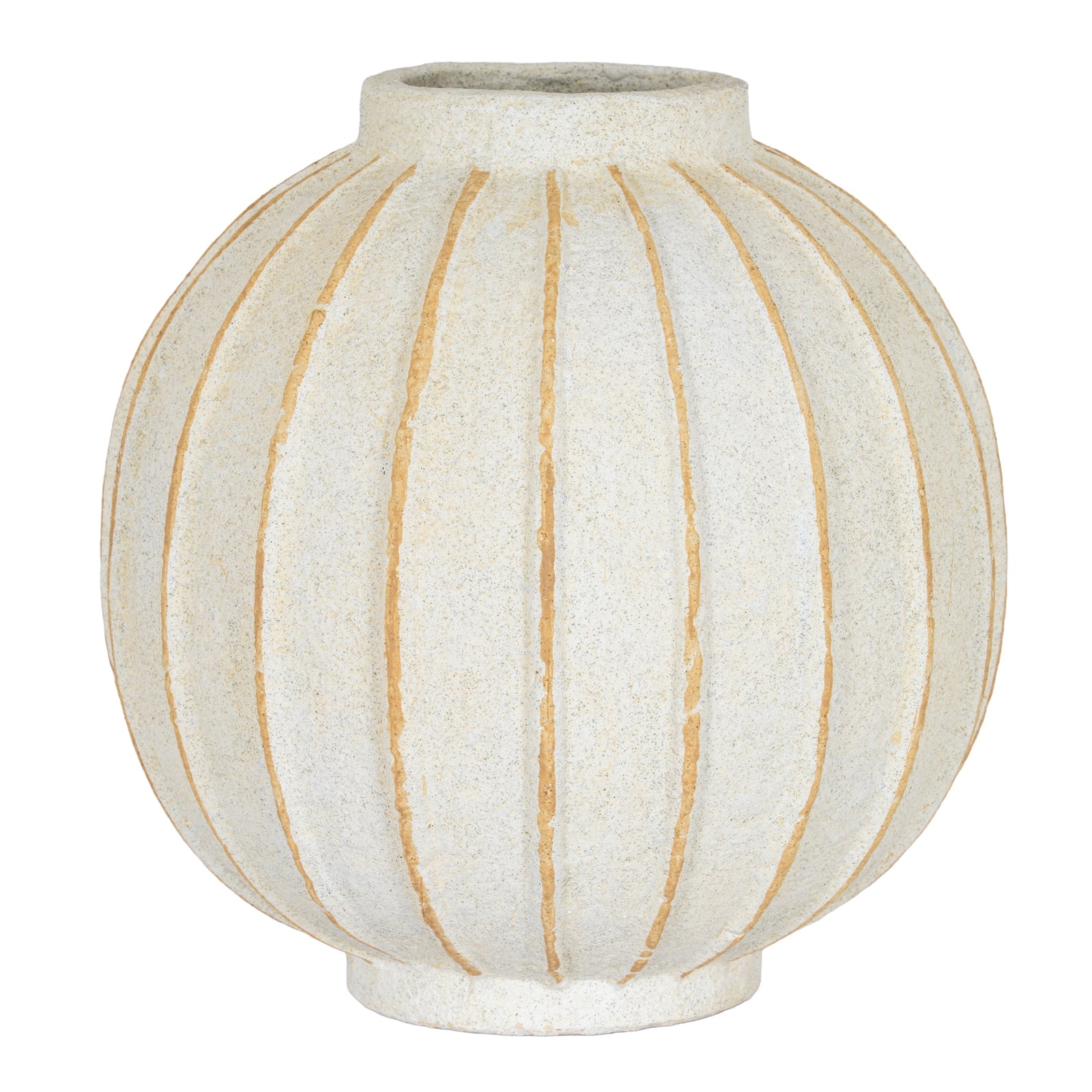 Grove Large Globe Ceramic Vase – 30cm - White & Cream