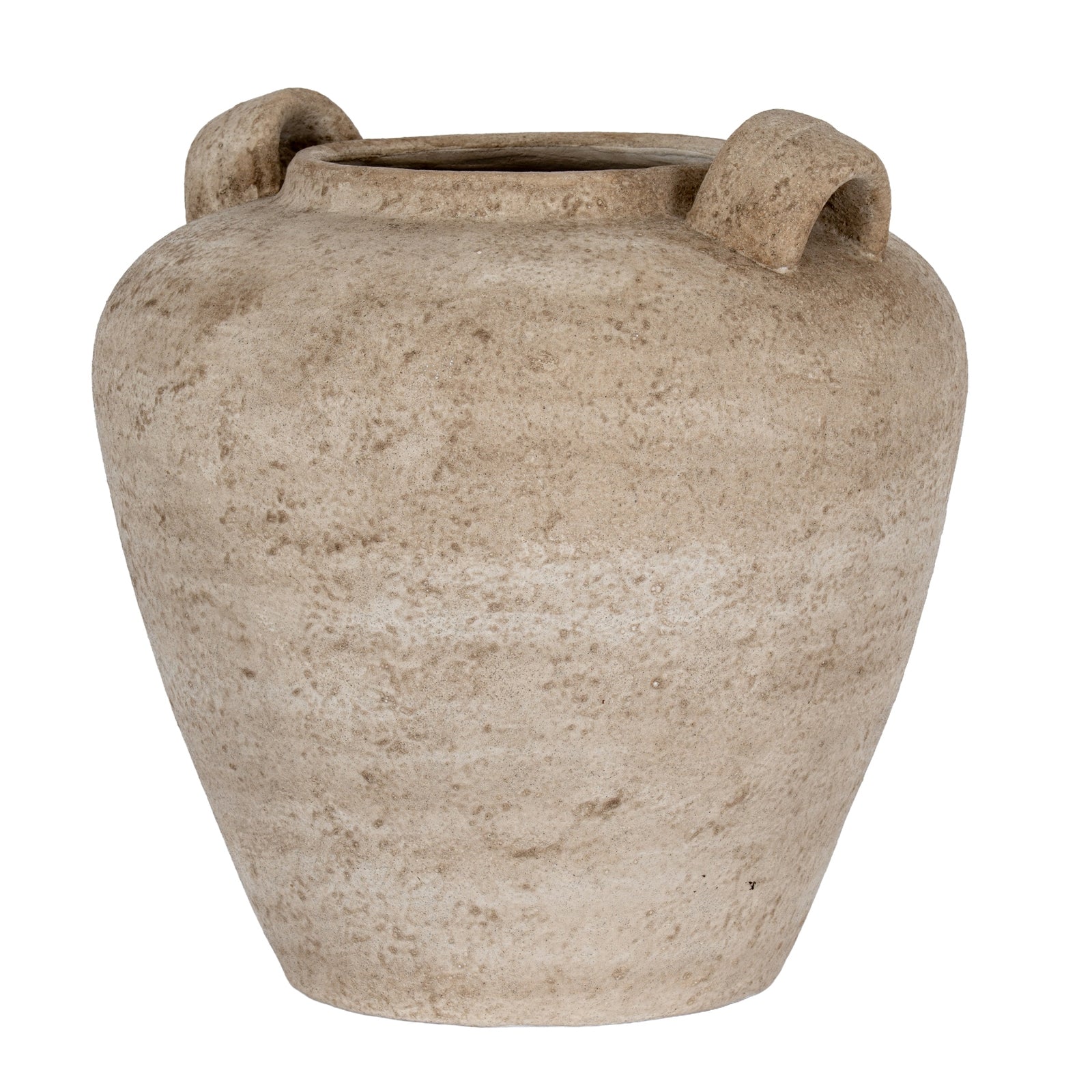Terra Large Ceramic Urn Vase with Handles – Brown, 35cm