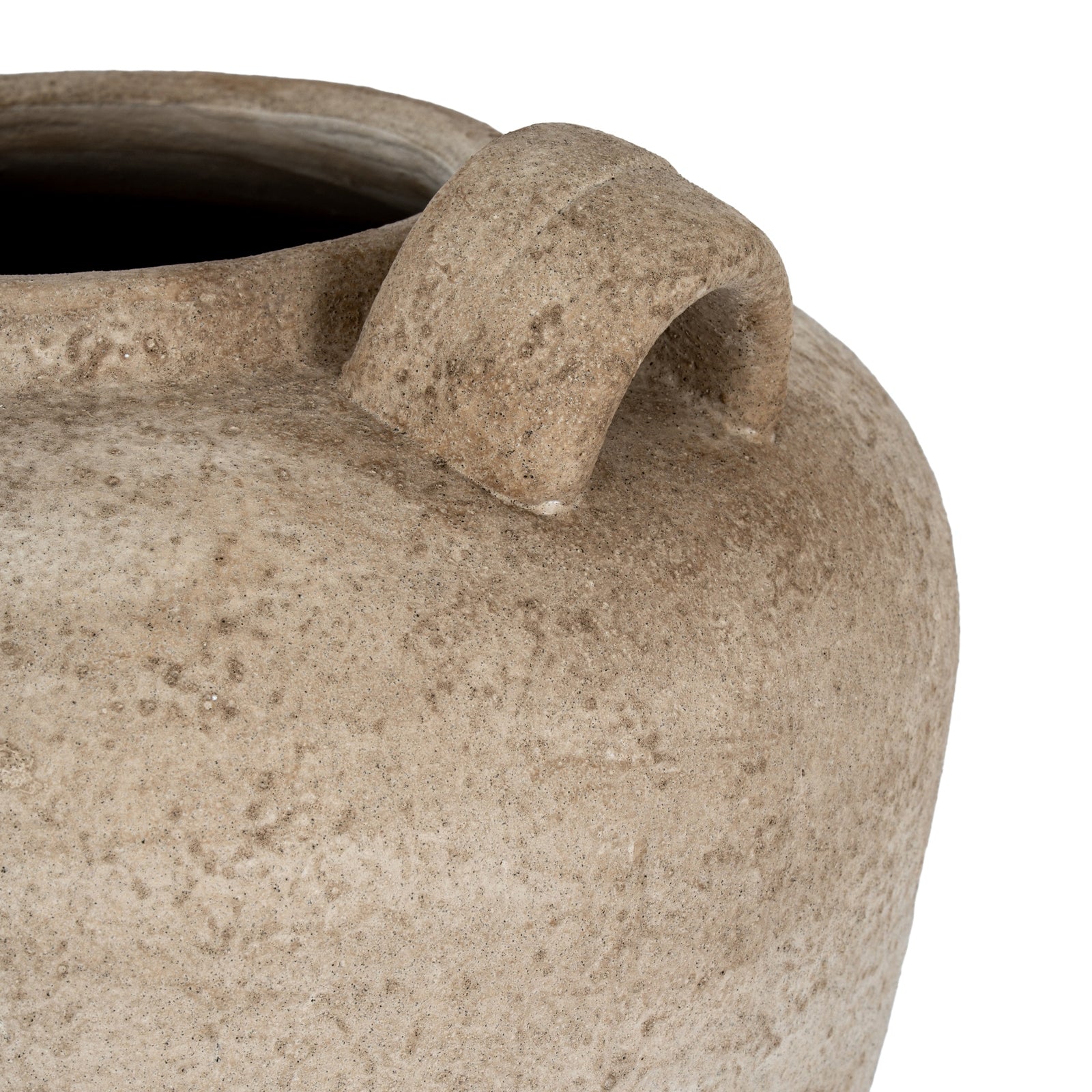 Terra Large Ceramic Urn Vase with Handles – Brown, 35cm