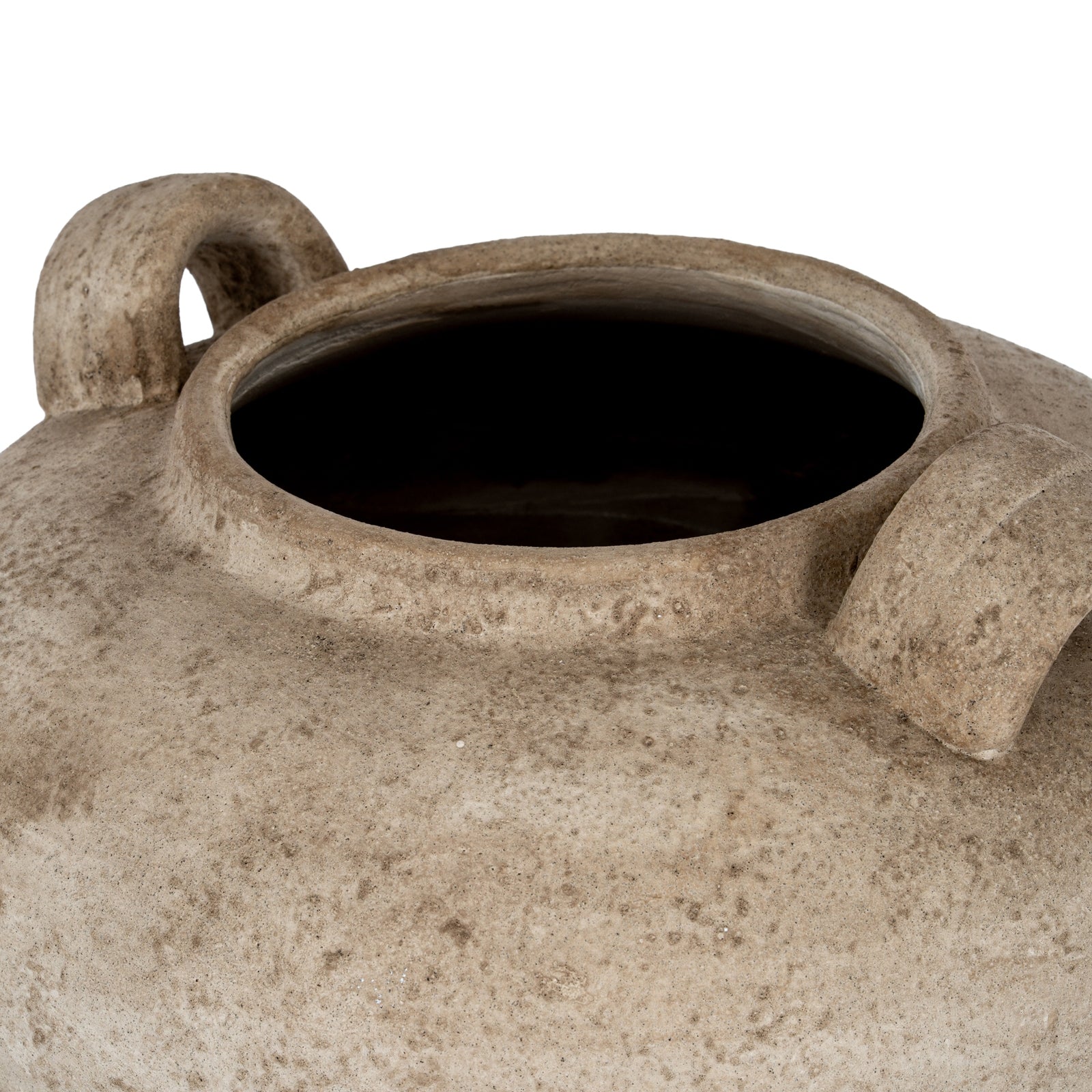 Terra Large Ceramic Urn Vase with Handles – Brown, 35cm