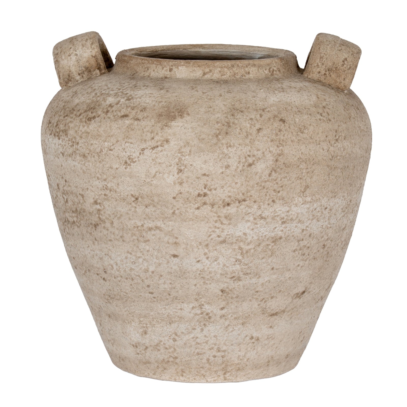 Terra Large Ceramic Urn Vase with Handles – Brown, 35cm