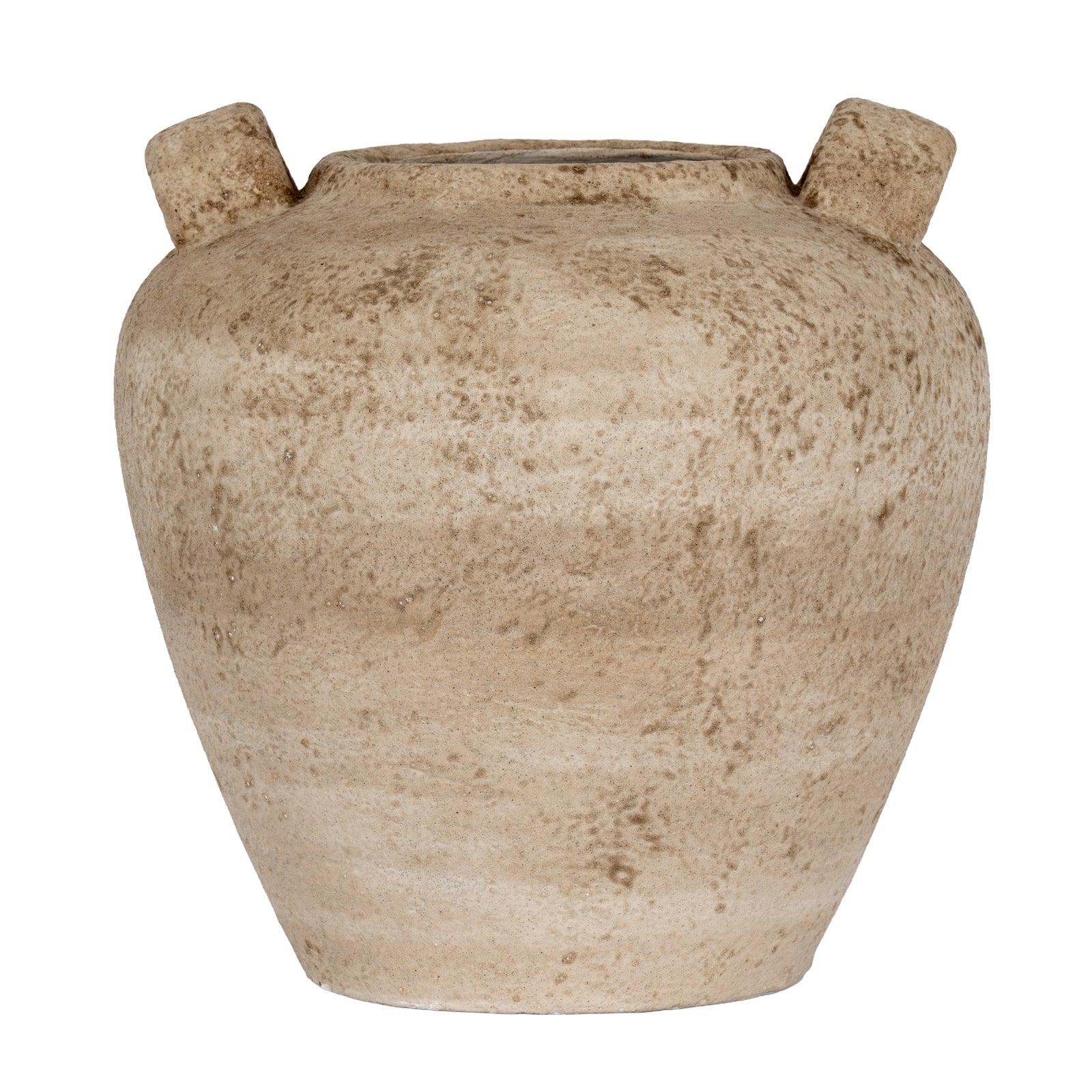 Terra Medium Ceramic Urn Vase with Handles – Brown, 29cm