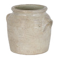 Tarn Collection Large Ceramic Pot with Handles – White, 26cm