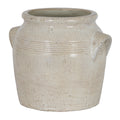 Tarn Collection Medium Ceramic Pot with Handles – White, 22cm